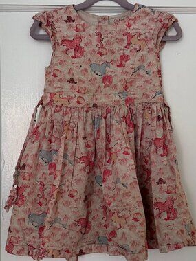 Cath Kidston girls dress unicorn narwal pink size 4-5 y